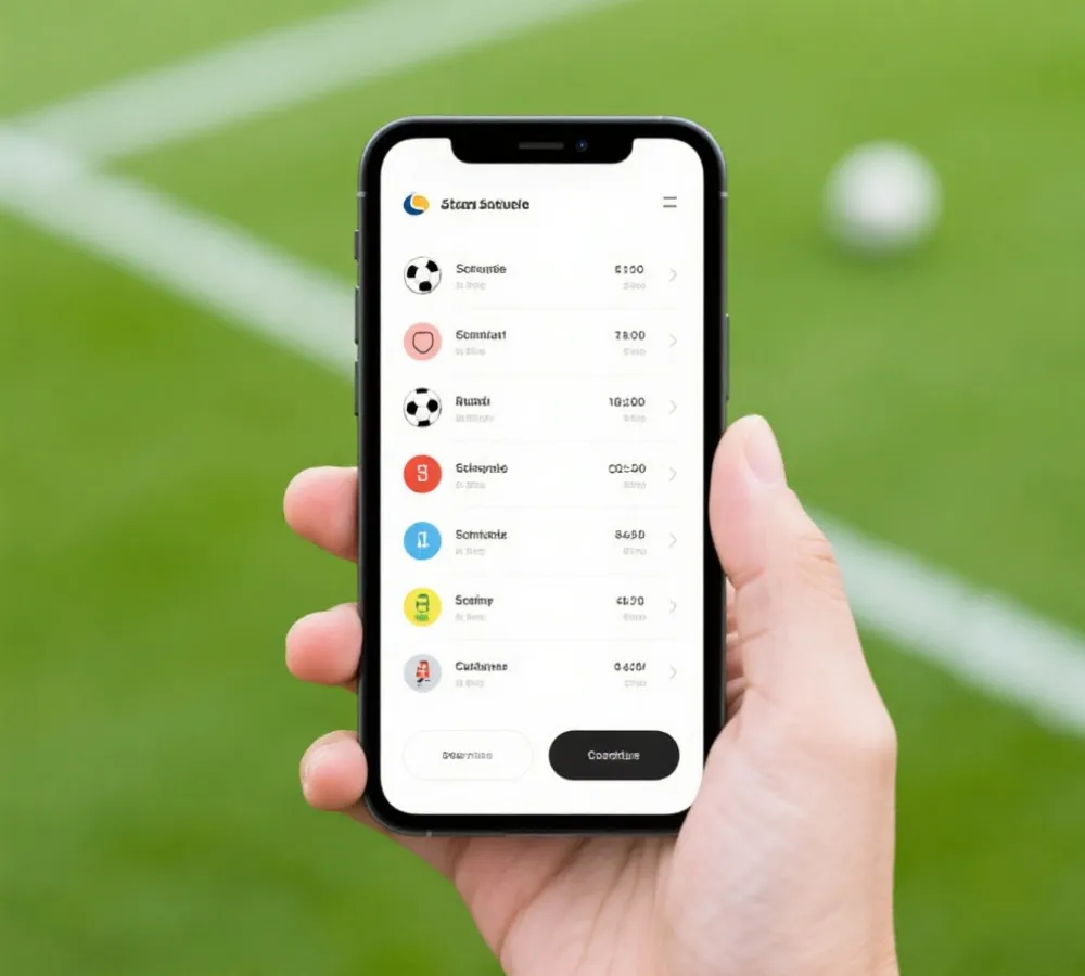 賽程與直播時間介面示意